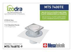 Mesa Teknik Izodra Basçık Termo Elastik Örtü Plastik Flanş Montajlı Süzgeç Sistemi (MTS 7400TE / 7500TE) — 10x10 cm, Alt Çıkış Ø100 mm