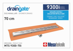 Mesa Teknik MTS 9300i Seramik Seviyeli İzolasyon Örtülü Duş Kanalı — 70 cm