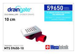 Mesa Teknik MTS 59650 S Sifon Uyumlu Klasik Seri Duş Kanalı — 10 cm