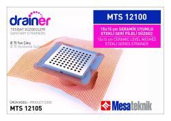 Mesa Teknik Drainer Etekli Seri Fileli Süzgeç (MTS 12000 / 12100) — 15x15 cm, Yan Çıkış Ø70 mm