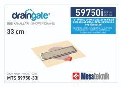 Mesa Teknik MTS 59750F S Sifon Uyumlu İzolasyon Fileli Seramik Montajlı Duş Kanalı — 33 cm