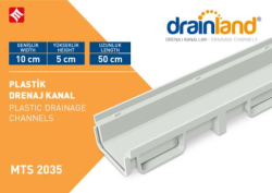 Mesa Teknik Drainland Plastik Drenaj Kanalı — 13x12x100 cm, Standart, Siyah