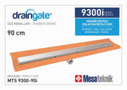 Mesa Teknik MTS 9300i Seramik Seviyeli İzolasyon Örtülü Duş Kanalı — 90 cm