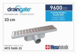 Mesa Teknik MTS 9600 Plastik Gövdeli Klasik Seri Duş Kanalı — 33 cm