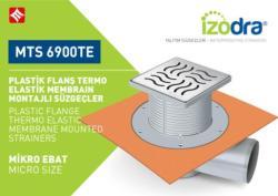 Mesa Teknik Izodra Termo Elastik Örtü Plastik Flanş Montajlı Süzgeç Sistemi (MTS 6900TE–7300TE) — 10x10 cm, Alt Çıkış Ø70 mm, 15 cm