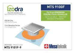 Mesa Teknik Izodra Kendinden Perçinli Fileli Süzgeç Sistemi (MTS 8900F–9300F) — 15x15 cm, Alt Çıkış Ø50 mm, 9 cm