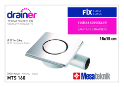 Mesa Teknik MTS 160 Fix Serisi Tesisat Süzgeci — 15x15 cm, Yan Çıkış Ø32 mm