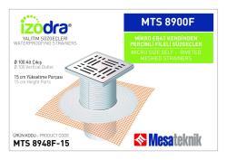 Mesa Teknik Izodra Kendinden Perçinli Fileli Süzgeç Sistemi (MTS 8900F–9300F) — Mikro (10x10 cm), Alt Çıkış Ø100 mm, 15 cm