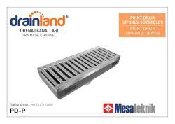 Mesa Teknik Drainland Point Drain Sifonlu Süzgeç — 20x50 cm, 12 cm, Paslanmaz