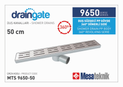 Mesa Teknik MTS 9650 Plastik Gövdeli 360° Dönerli Duş Kanalı — 50 cm