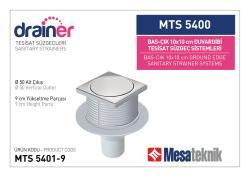 Mesa Teknik Drainer Basçık Duvardibi Tesisat Süzgeci (MTS 5400 / 5500) — 10x10 cm, Alt Çıkış Ø50 mm