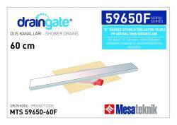Mesa Teknik MTS 59650F S Sifon Uyumlu İzolasyon Fileli Klasik Seri Duş Kanalı — 60 cm