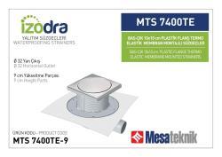 Mesa Teknik Izodra Basçık Termo Elastik Örtü Plastik Flanş Montajlı Süzgeç Sistemi (MTS 7400TE / 7500TE) — 10x10 cm, Yan Çıkış Ø32 mm