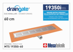 Mesa Teknik MTS 19350i Çerçeveli İzolasyon Örtülü 360° Dönerli Duş Kanalı — 60 cm
