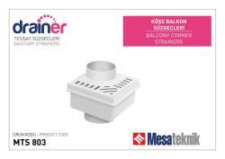 Mesa Teknik MTS 801 Köşe Balkon Süzgeci — Ø50 mm