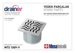 Mesa Teknik Drainer Üst Süzgeç Gövde Seti (Yedek) — Mikro 10x10 cm, Standart Izgara, 9 cm