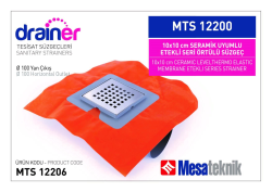Mesa Teknik Drainer Etekli Seri Örtülü Süzgeç (MTS 12200 / 13200) — 10x10 cm, Yan Çıkış Ø100 mm