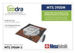 Mesa Teknik Izodra Paslanmaz Flanş Membran Montajlı Süzgeç Sistemi (MTS 3900M–4300M) — Mikro (10x10 cm), Yan Çıkış Ø100 mm, 3 cm