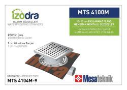 Mesa Teknik Izodra Paslanmaz Flanş Membran Montajlı Süzgeç Sistemi (MTS 3900M–4300M) — 15x15 cm, Yan Çıkış Ø50 mm, 9 cm