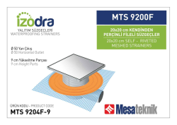 Mesa Teknik Izodra Kendinden Perçinli Fileli Süzgeç Sistemi (MTS 8900F–9300F) — 20x20 cm Kare, Yan Çıkış Ø50 mm, 9 cm