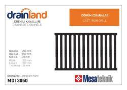 Mesa Teknik Drainland MDI Sfero Döküm Kanal Izgarası — 30x50 cm
