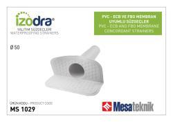 Mesa Teknik Izodra PVC Membran Uyumlu Yuvarlak Parapet Süzgeci — Ø50 mm
