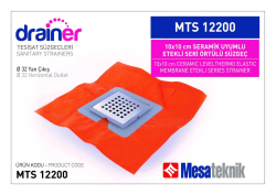 Mesa Teknik Drainer Etekli Seri Örtülü Süzgeç (MTS 12200 / 13200) — 10x10 cm, Yan Çıkış Ø32 mm
