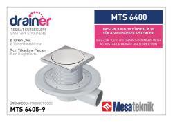 Mesa Teknik Drainer Basçık Yükseklik ve Yön Ayarlı Tesisat Süzgeci (MTS 6400 / 6500) — 10x10 cm, Yan Çıkış Ø70 mm