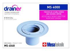 Mesa Teknik MS 4000 Yükseklik Ayarlı Ana Süzgeç Gövdesi — Alt Çıkış Ø100 mm