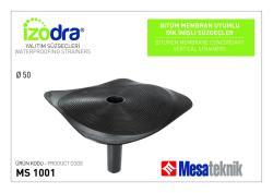 Mesa Teknik Izodra Bitüm Membran Uyumlu Dik İnişli Süzgeç — Alt Çıkış Ø50 mm