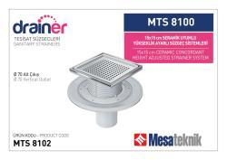 Mesa Teknik Drainer Seramik Uyumlu Yükseklik Ayarlı Süzgeç (MTS 8000 / 8100) — 15x15 cm, Alt Çıkış Ø70 mm