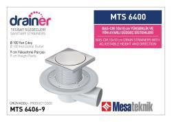 Mesa Teknik Drainer Basçık Yükseklik ve Yön Ayarlı Tesisat Süzgeci (MTS 6400 / 6500) — 10x10 cm, Yan Çıkış Ø100 mm