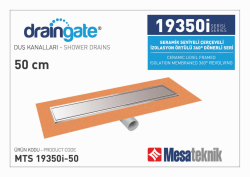 Mesa Teknik MTS 19350i Çerçeveli İzolasyon Örtülü 360° Dönerli Duş Kanalı — 50 cm