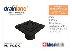 Mesa Teknik Drainland Pik Döküm Otopark Süzgeci 20x20 cm — Ø70 mm
