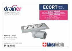 Mesa Teknik Ecort Serisi Tesisat Süzgeci — Etekli, 6x20 cm, Yan Çıkış Ø50 mm