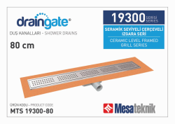 Mesa Teknik MTS 19300i Seramik Seviyeli Çerçeveli İzolasyon Örtülü Duş Kanalı — 80 cm
