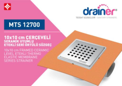 Mesa Teknik Drainer Etekli Seri Paslanmaz Çerçeveli Örtülü Süzgeç (MTS 12700 / 13700) — 15x15 cm, Alt Çıkış Ø100 mm