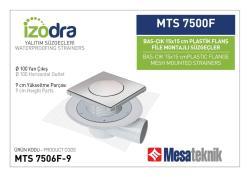 Mesa Teknik Izodra Basçık Fileli Plastik Flanş Montajlı Süzgeç Sistemi (MTS 7400F / 7500F) — 15x15 cm, Yan Çıkış Ø100 mm