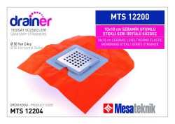 Mesa Teknik Drainer Etekli Seri Örtülü Süzgeç (MTS 12200 / 13200) — 10x10 cm, Yan Çıkış Ø50 mm
