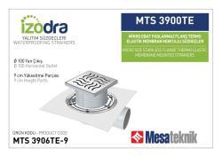 Mesa Teknik Izodra Termo Elastik Örtü Paslanmaz Flanş Montajlı Süzgeç Sistemi (MTS 3900TE–4300TE) — Mikro (10x10 cm), Yan Çıkış Ø100 mm, 9 cm