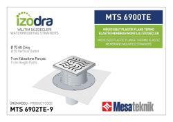 Mesa Teknik Izodra Termo Elastik Örtü Plastik Flanş Montajlı Süzgeç Sistemi (MTS 6900TE–7300TE) — Mikro (10x10 cm), Alt Çıkış Ø70 mm, 9 cm