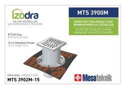 Mesa Teknik Izodra Paslanmaz Flanş Membran Montajlı Süzgeç Sistemi (MTS 3900M–4300M) — Mikro (10x10 cm), Alt Çıkış Ø70 mm, 15 cm