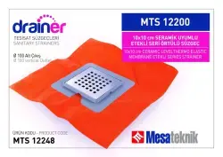 Mesa Teknik Drainer Etekli Seri Örtülü Süzgeç (MTS 12200 / 13200) — 10x10 cm, Alt Çıkış Ø100 mm