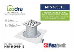Mesa Teknik Izodra Termo Elastik Örtü Plastik Flanş Montajlı Süzgeç Sistemi (MTS 6900TE–7300TE) — Mikro (10x10 cm), Yan Çıkış Ø32 mm, 15 cm