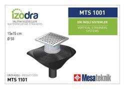 Mesa Teknik Izodra Bitüm Membran Uyumlu Dik İnişli İkiz Gider Sistemi — 15x15 cm, Ø50 mm