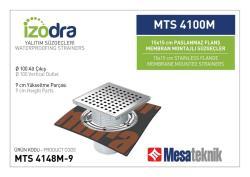 Mesa Teknik Izodra Paslanmaz Flanş Membran Montajlı Süzgeç Sistemi (MTS 3900M–4300M) — 15x15 cm, Alt Çıkış Ø100 mm, 9 cm