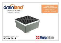 Mesa Teknik Drainland Point Drain Sifonlu Süzgeç — 30x30 cm, 12 cm, Pik Döküm