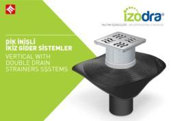 Mesa Teknik Izodra Bitüm Membran Uyumlu Dik İnişli İkiz Gider Sistemi — 15x15 cm, Ø100 mm