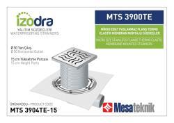 Mesa Teknik Izodra Termo Elastik Örtü Paslanmaz Flanş Montajlı Süzgeç Sistemi (MTS 3900TE–4300TE) — Mikro (10x10 cm), Yan Çıkış Ø50 mm, 15 cm