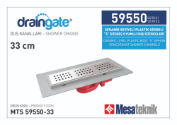 Mesa Teknik MTS 59550 S Sifon Uyumlu Seramik Seviyeli Duş Kanalı — 33 cm